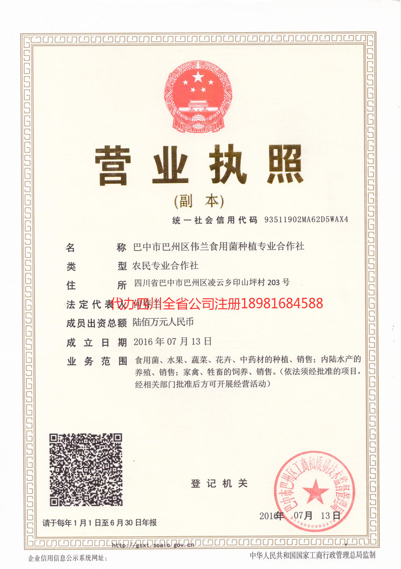 富锦富锦伟兰食用菌种植专业合作社